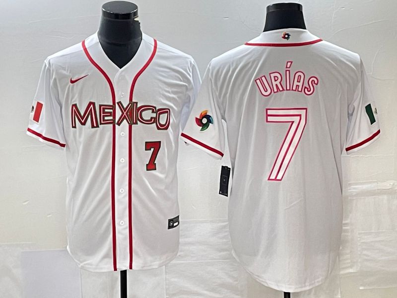 Men 2023 World Cub Mexico #7 Urias White Nike MLB Jersey51->more jerseys->MLB Jersey